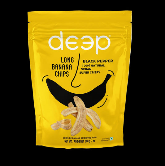 DŁUGIE CHIPSY BANANOWE Z CZARNYM PIEPRZEM