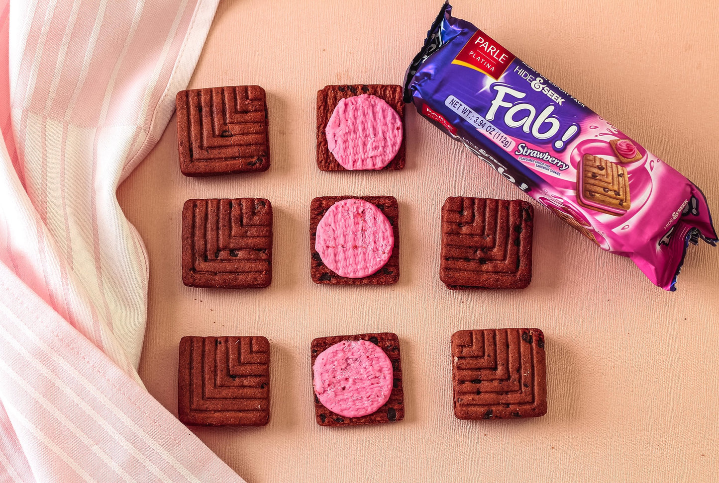 Hide&amp;Seek Fab! Biszkopty truskawkowe 112g Parle